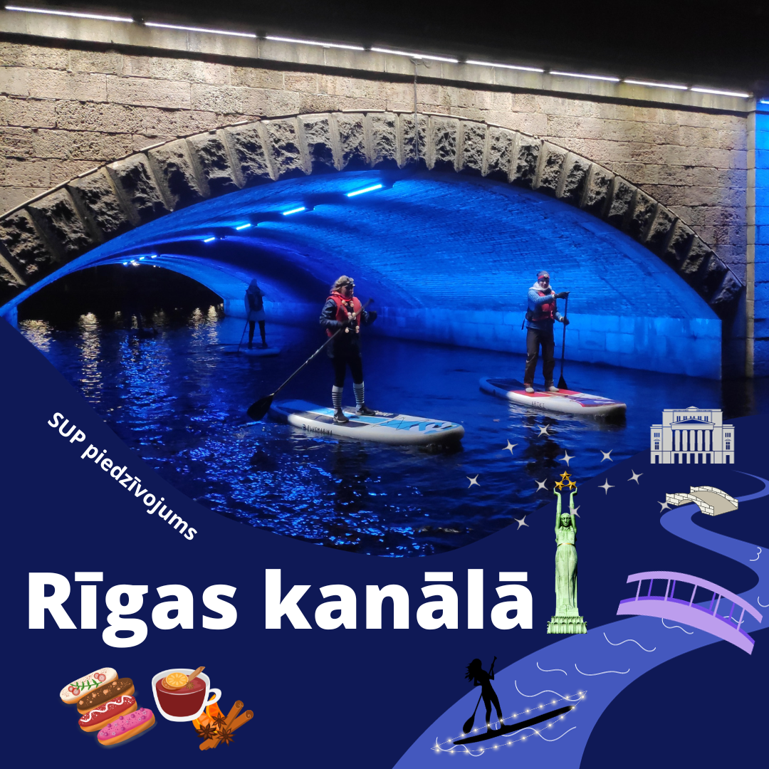 SUP piedzīvojums Rīgas kanāls ar Boards You, SUP izbrauciens, valsts svētki, Origo no ūdens, SUP ar gaismiņām, SUP tumsā